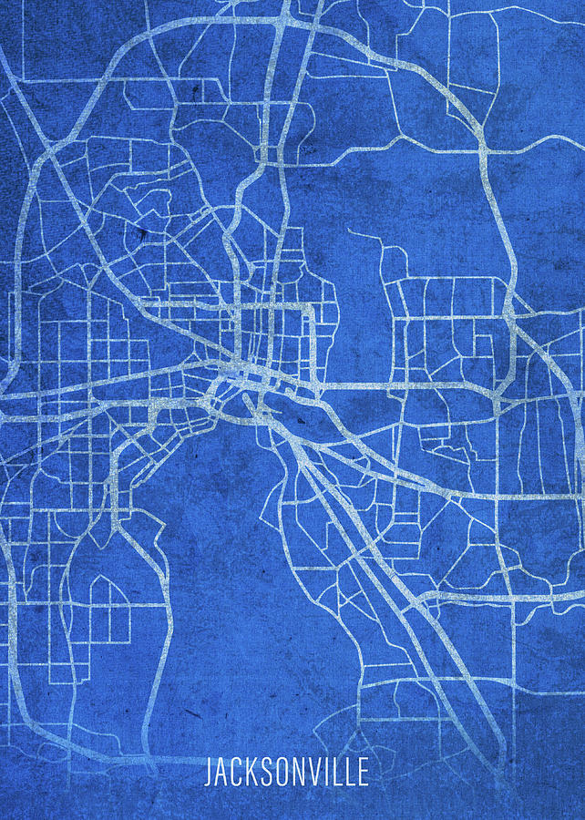 Jacksonville Florida City Street Map Blueprints Mixed Media by Design ...