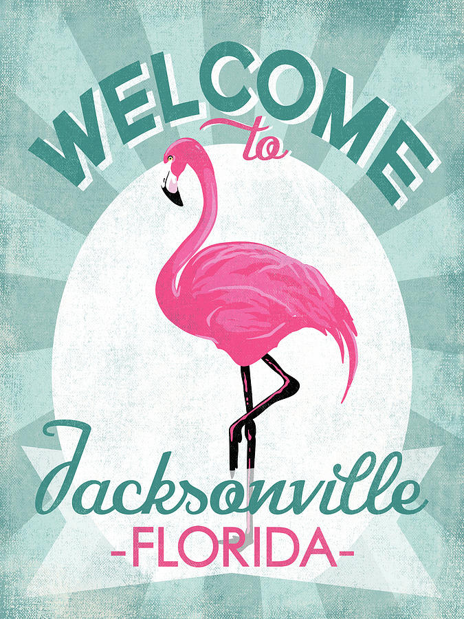 Jacksonville Digital Art - Jacksonville Florida Pink Flamingo by Flo Karp