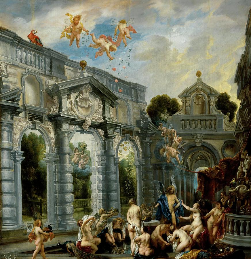 Jacob Jordaens / The Love of Cupid and Psyche, ca. 1630, Flemish School. HERA. Painting by Jacob Jordaens -1593-1678-
