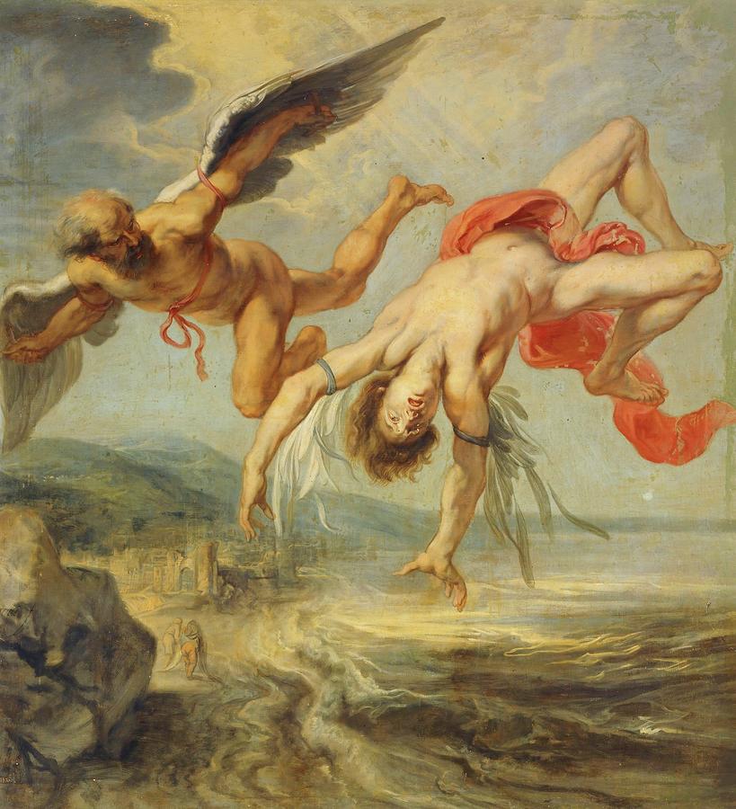 Jacob Peter Gowy / The Fall of Icarus, 1636-1637, Oil on canvas, 195 x 180 cm, P01540. DAEDALUS. Painting by Jacob Peter Gowy -c 1615-c 1661-