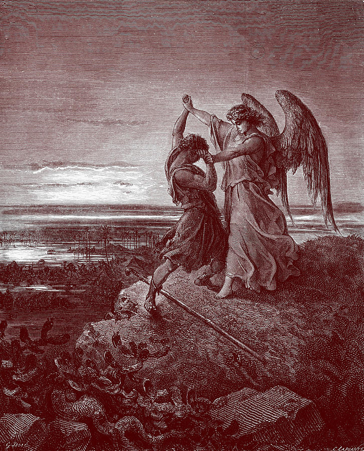 Gustave Dore Painting - Jacob Wrestling With The Angel, By Dore by Gustave Dore