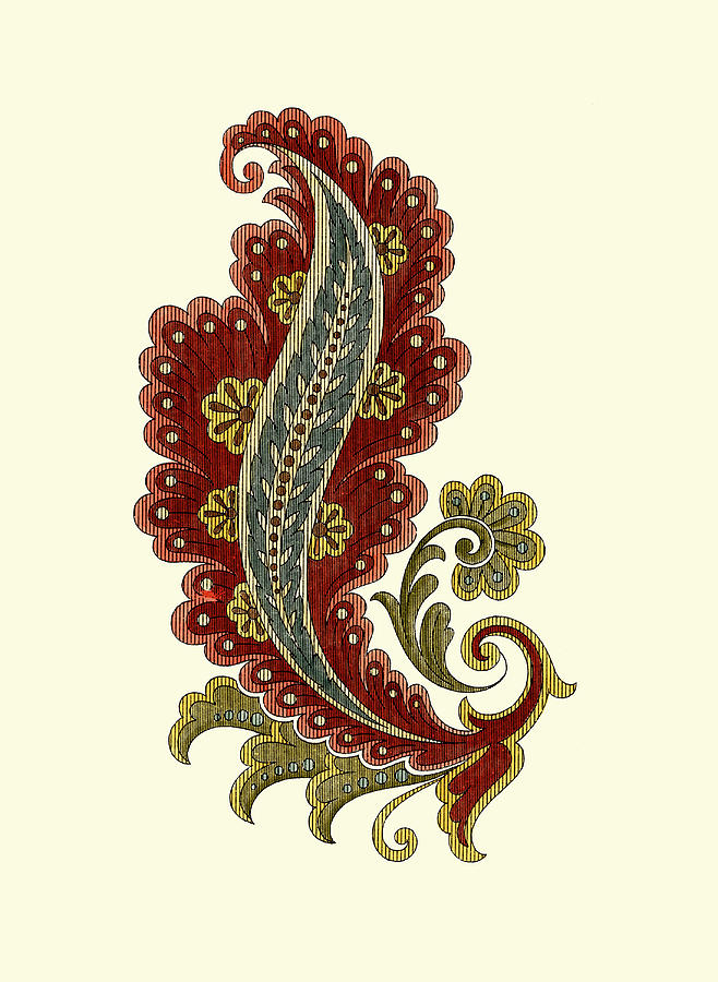 Paisley Painting - Jacobean Leaf I by Vision Studio