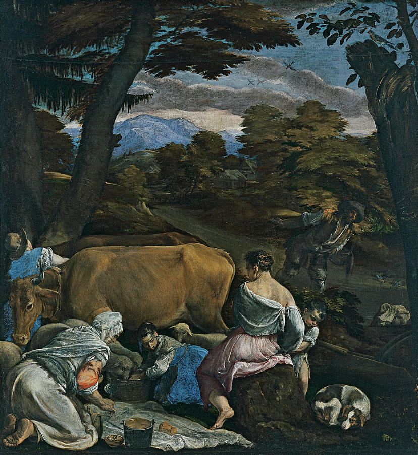 Jacopo Bassano -Bassano del Grappa, ca. 1510 -1592-. The Parable of the Sower -ca. 1560-. Oil on ... Painting by Jacopo Bassano -c 1510-1592-