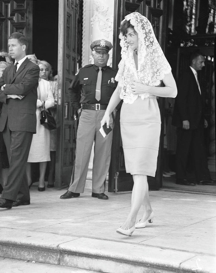 Jacqueline Kennedy Attends Church Photograph by Bert Morgan