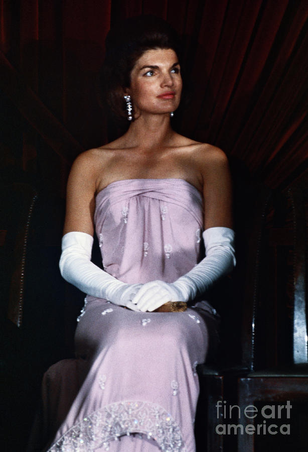 Jacqueline Kennedy In Strapless Gown Photograph by Bettmann