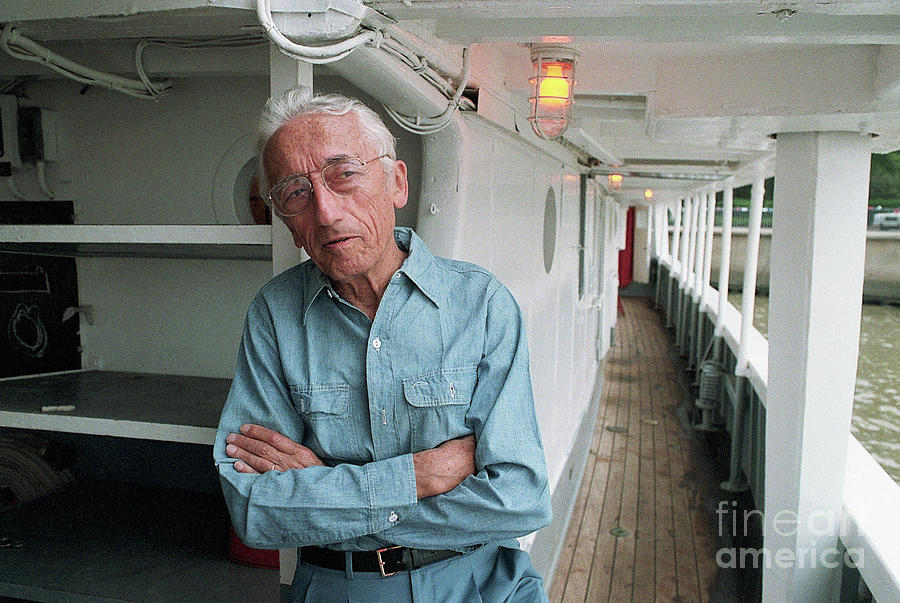Jacques Cousteau On Ship Deck Photograph by Bettmann