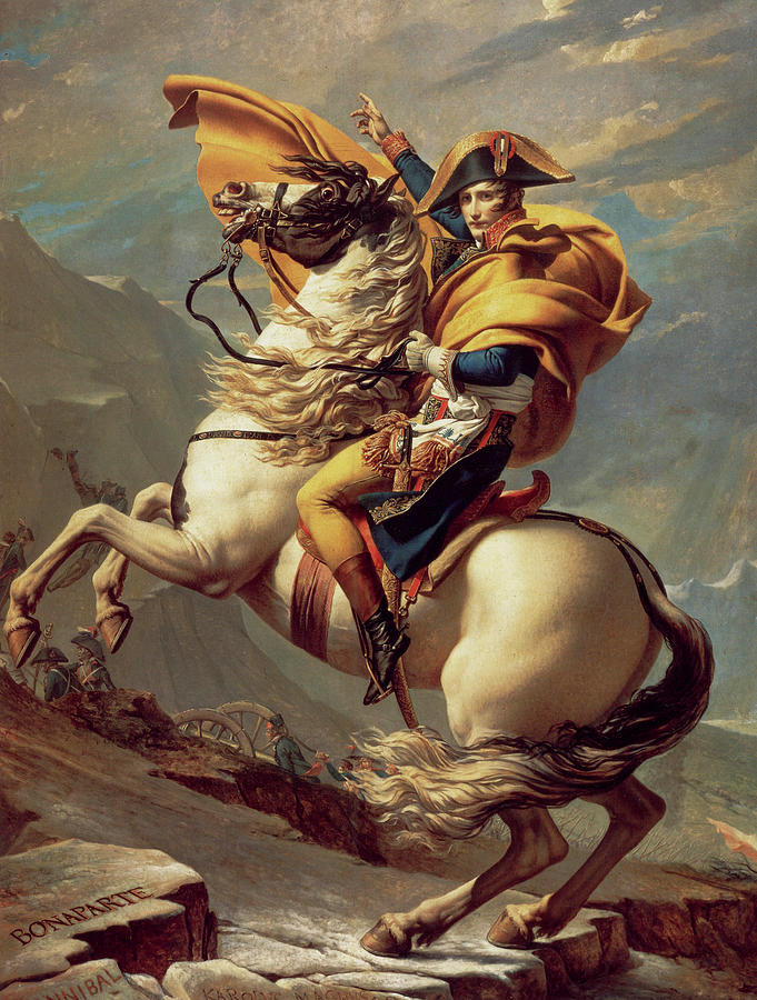 JacquesLouis David's Napoleon Crossing the Alps Painting