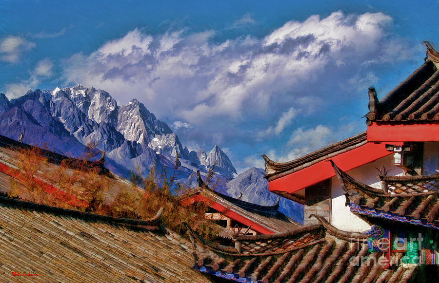 Jade Dragon Snow Mountain Over Shuhe Ancient Town Photograph by Blake Richards