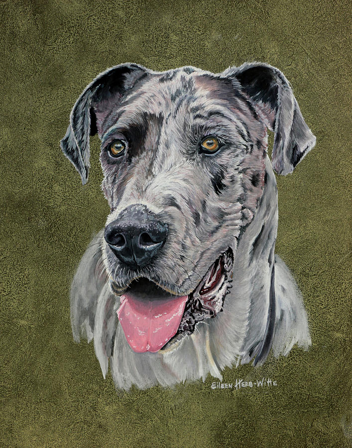 Spotted Painting - Jaeger Great Dane by Eileen Herb-witte Spotted Painting - Jaeger Great Dane by Eileen Herb-witte