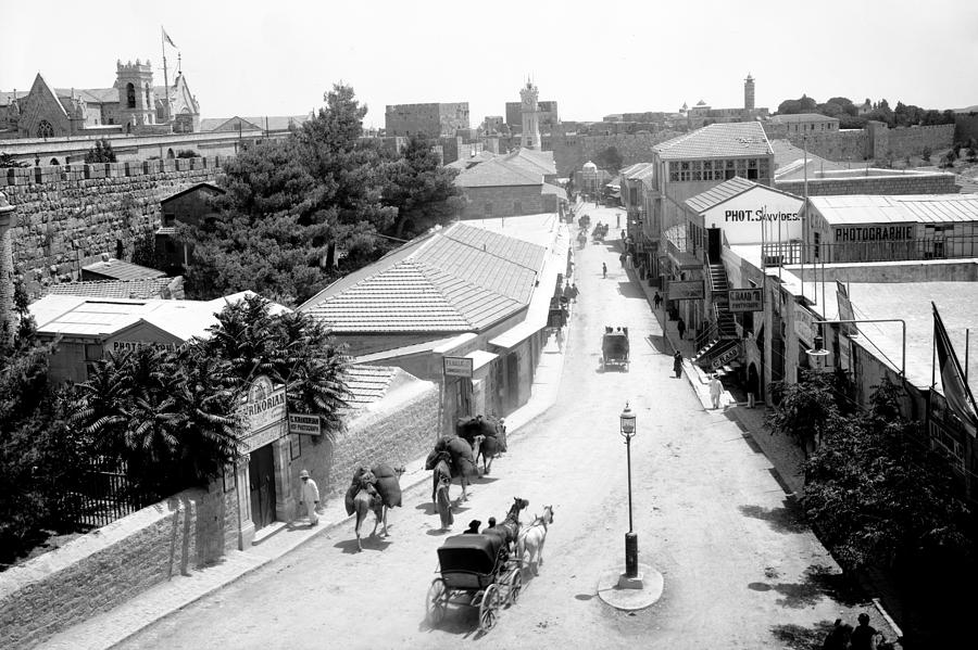 Jaffa Road in Jerusalem Late 19th Century Photograph by Munir Alawi