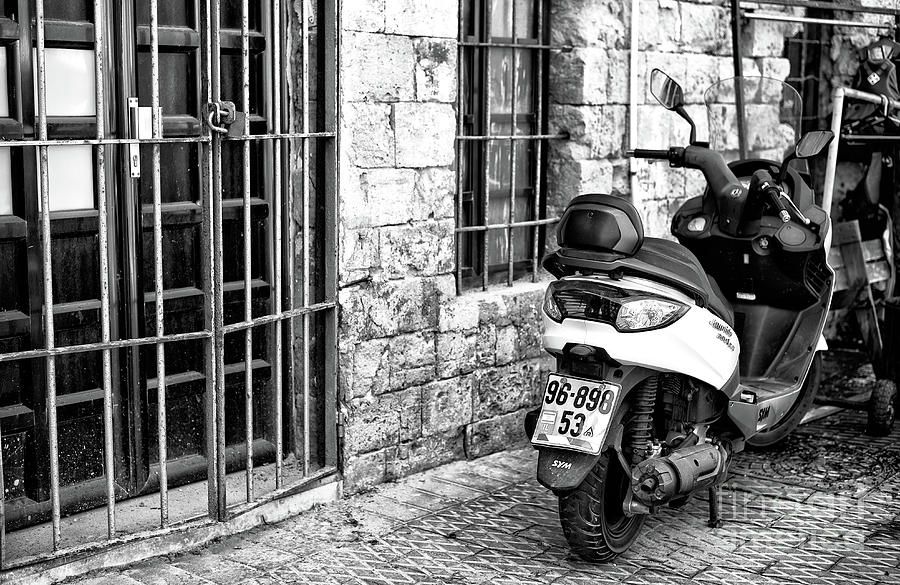 Jaffa Scooter in Israel Photograph by John Rizzuto