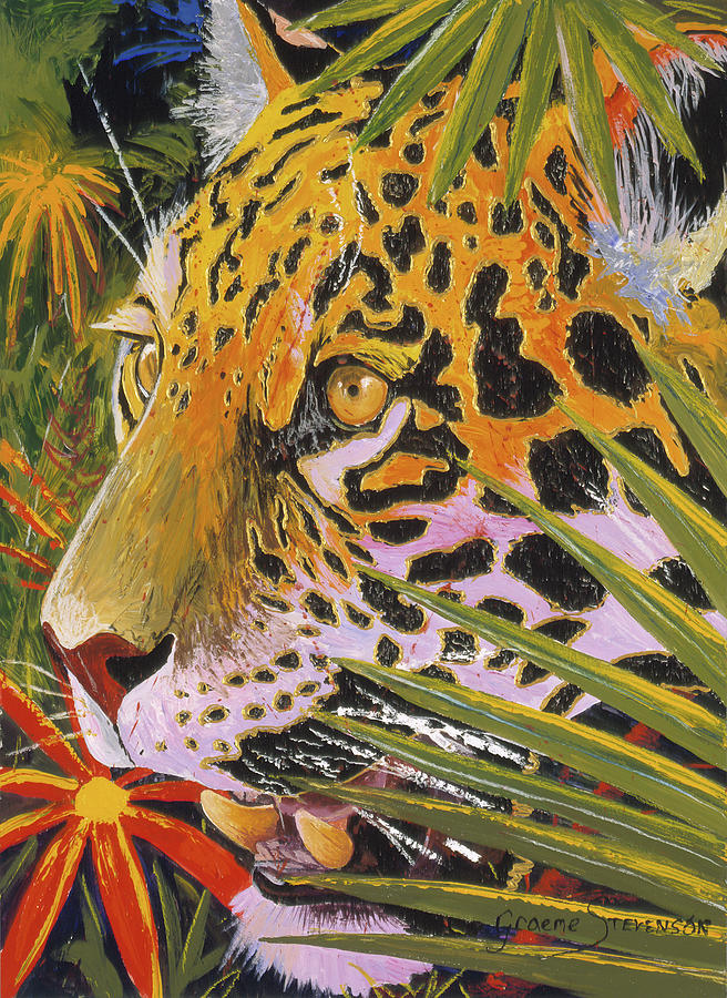 Jaguar Painting - Jaguar Jungle by Graeme Stevenson Jaguar Painting - Jaguar Jungle by Graeme Stevenson