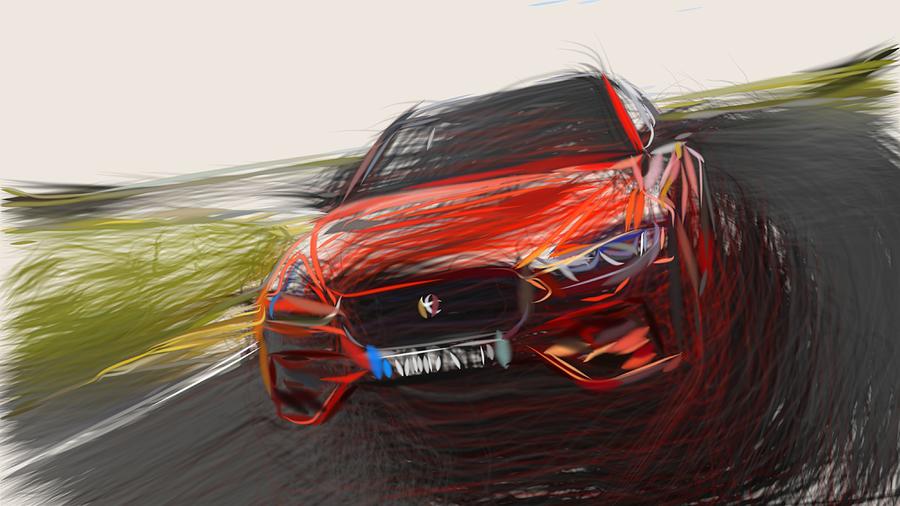 Jaguar XE SV Project 8 Drawing Digital Art by CarsToon Concept