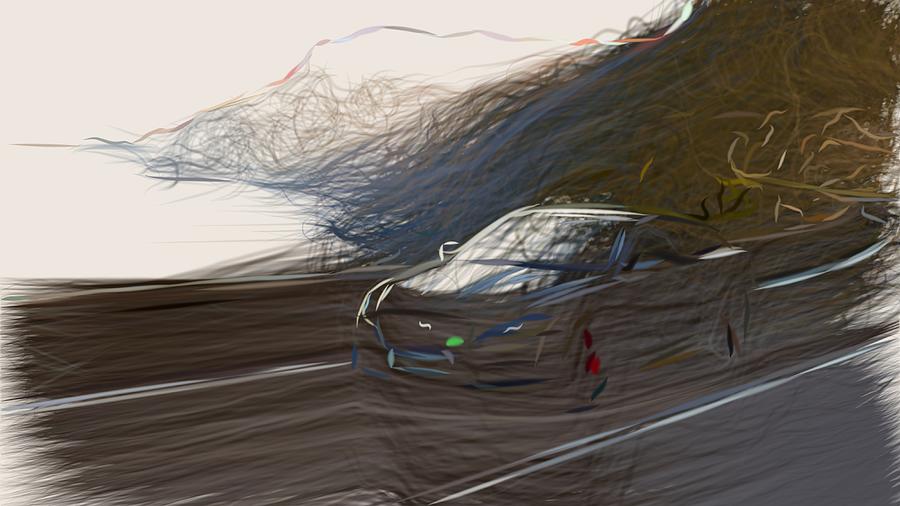 Jaguar XJR575 Drawing Digital Art by CarsToon Concept