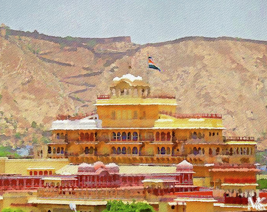 Jaipur Palace Painting by Misha Kaura
