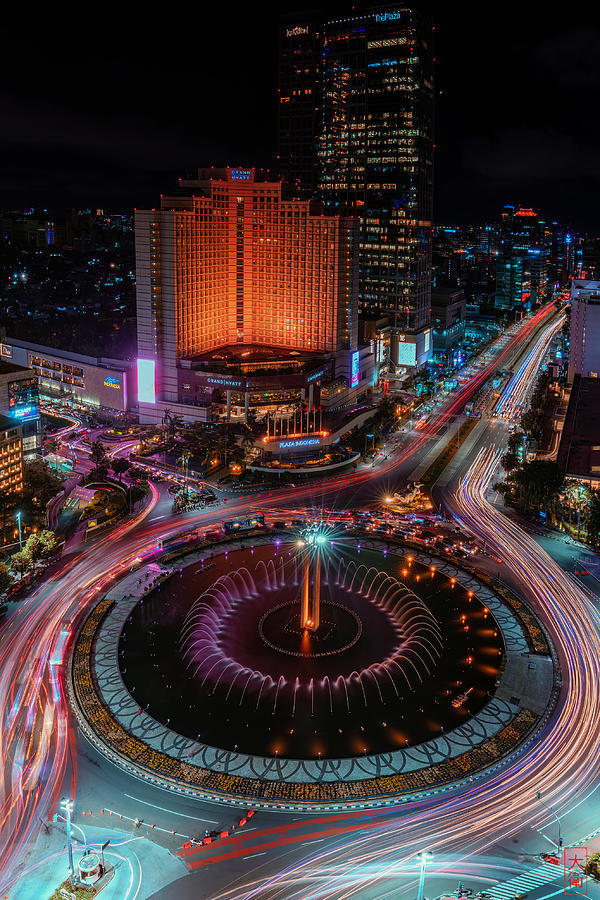 Jakarta City View At Night. Photograph by David Lai