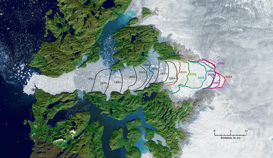Jakobshavn Glacier Photograph by Nasas Goddard Space Flight Center Scientific Visualization Studio/science Photo Library