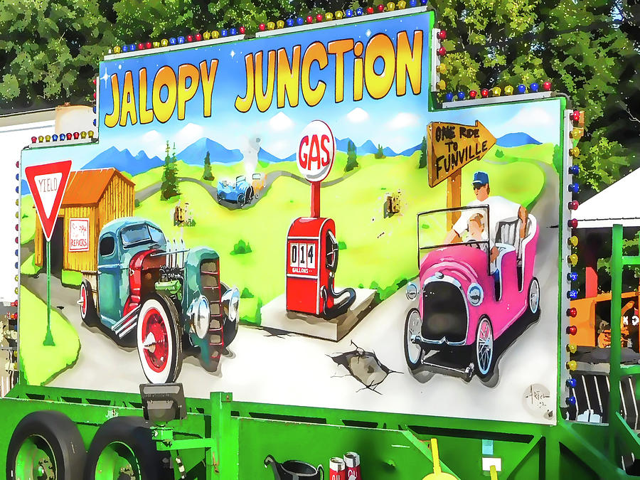 Jalopy Junction 3 Painting by Jeelan Clark