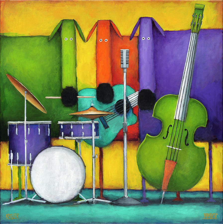 Music Painting - Jam Dogs II by Daniel Patrick Kessler