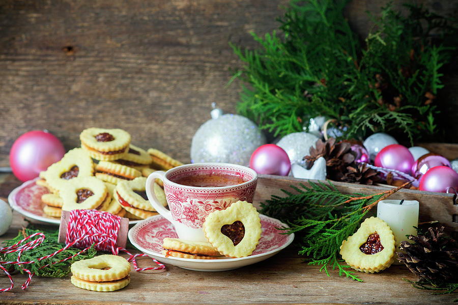 Jam Sandwich Cookies For Christmas Photograph by Irina Meliukh