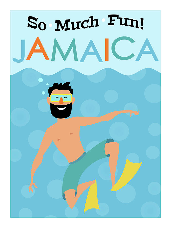 Summer Digital Art - Jamaica Fun Hipster Travel by Flo Karp