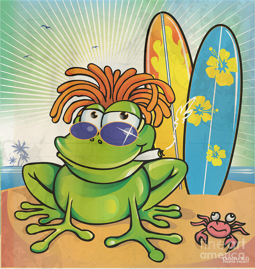 Summer Mixed Media - Jamaican Frog  Summer  by Domenico Condello