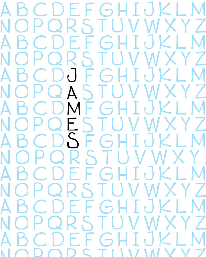 James - Baby Boy Name In Black Digital Art