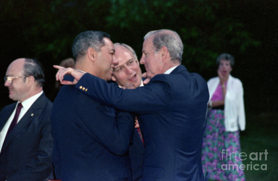 James Baker With Dick Cheney And Colin Photograph by Bettmann