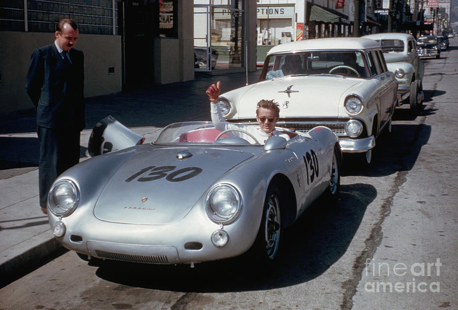 James Dean In His Porsche Spyder Photograph by Bettmann