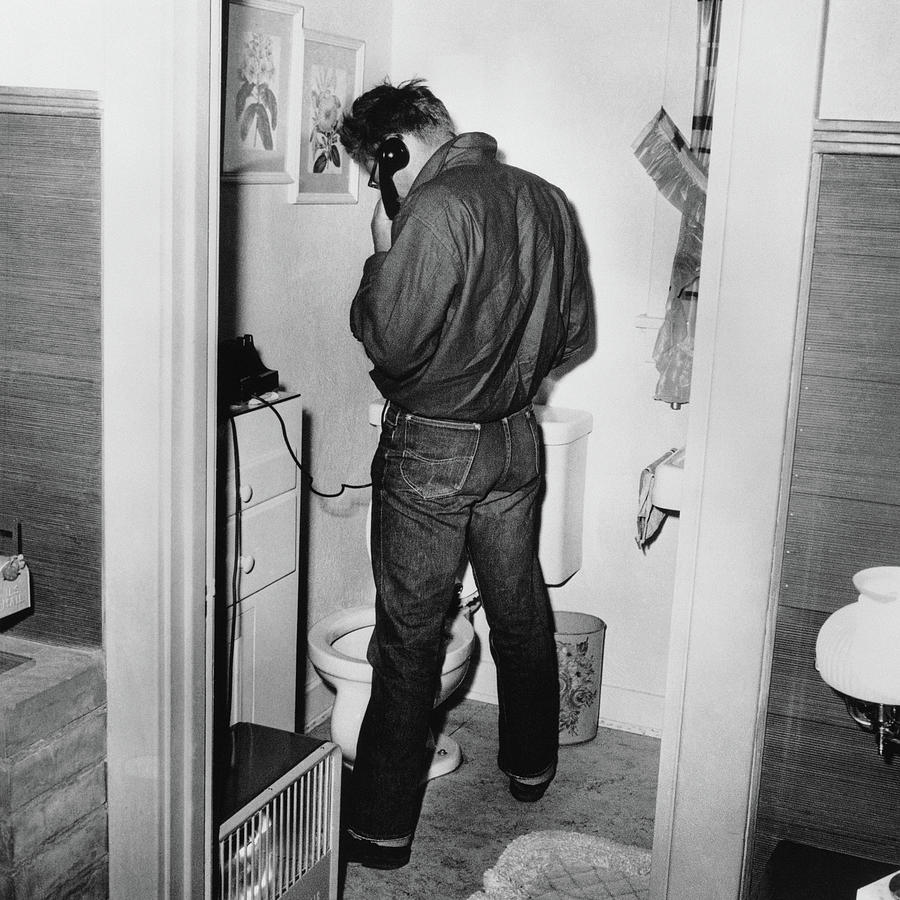 James Dean Photograph - James Dean In Restroom by Frank Worth