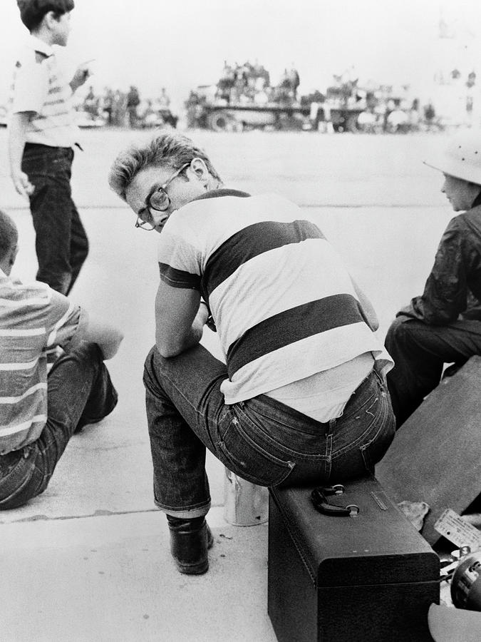 James Dean Photograph - James Dean Sitting At Car Rally by Frank Worth