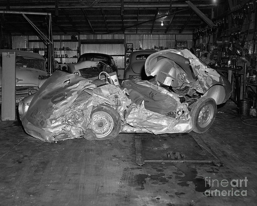 James Dean Photograph - James Deans Wrecked Porsche by Bettmann