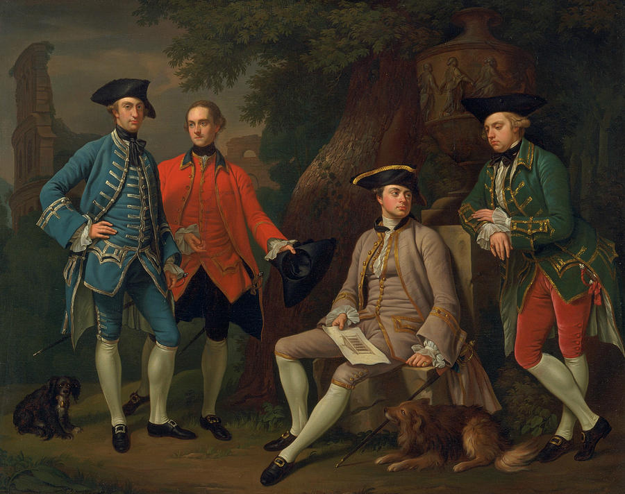 James Grant of Grant, John Mytton, the Hon. Thomas Robinson, and Thomas Wynne Painting by Nathaniel Dance-Holland