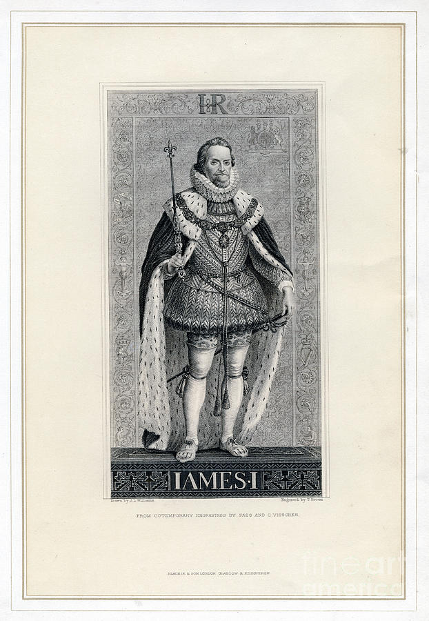 James I Of England.artist T Brown Drawing by Print Collector