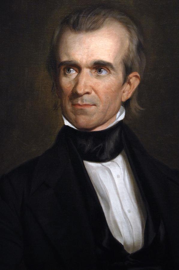 James K. Polk -1795-1849-. Portrait -1846- by George Peter Alexander Healy -1813-1894-. Painting by Album