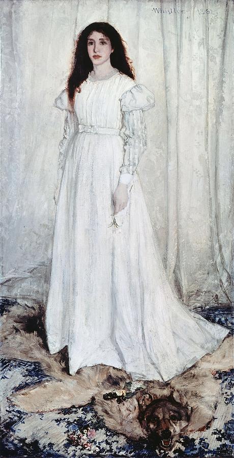 JAMES MACNEILL WHISTLER Symphony in White, No. 1 The White Girl, 1862. National Gallery of Art. Painting by James Abbott McNeill Whistler -1834-1903-