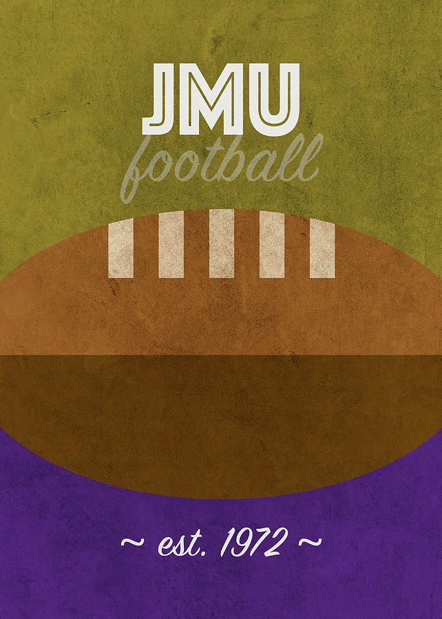 James Madison Mixed Media - James Madison Football College Retro Vintage Poster University Series by Design Turnpike