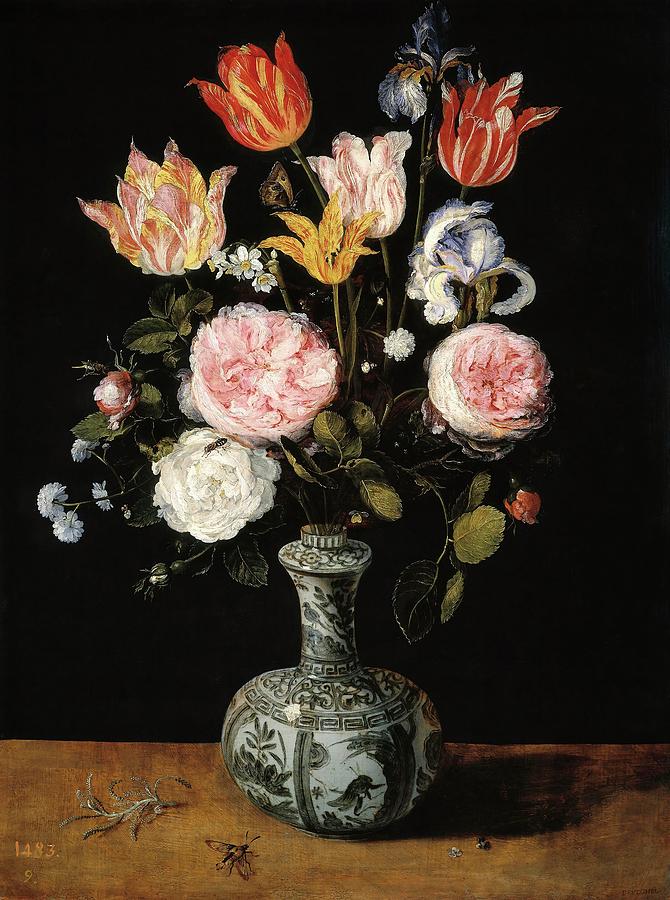 Jan Brueghel el Viejo / Vase of Flowers, 1609-1615, Flemish School, Oil on panel. Painting by Jan Brueghel the Elder -1568-1625-