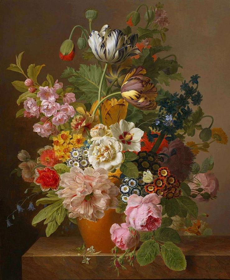 Jan Frans Van Dael 1764-1840 Flowers Bouquet 3 Painting by Jan Frans Van Dael
