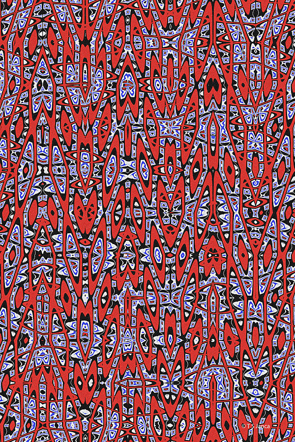 Janca Abstract Red And Black And White Panel Digital Art by Tom Janca