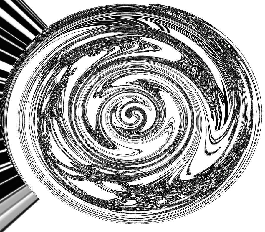 Janca Black And White Oval Abstract Digital Art by Tom Janca