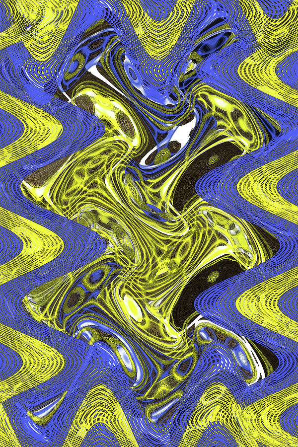 Janca Blue And Yellow Abstract Panel Digital Art by Tom Janca