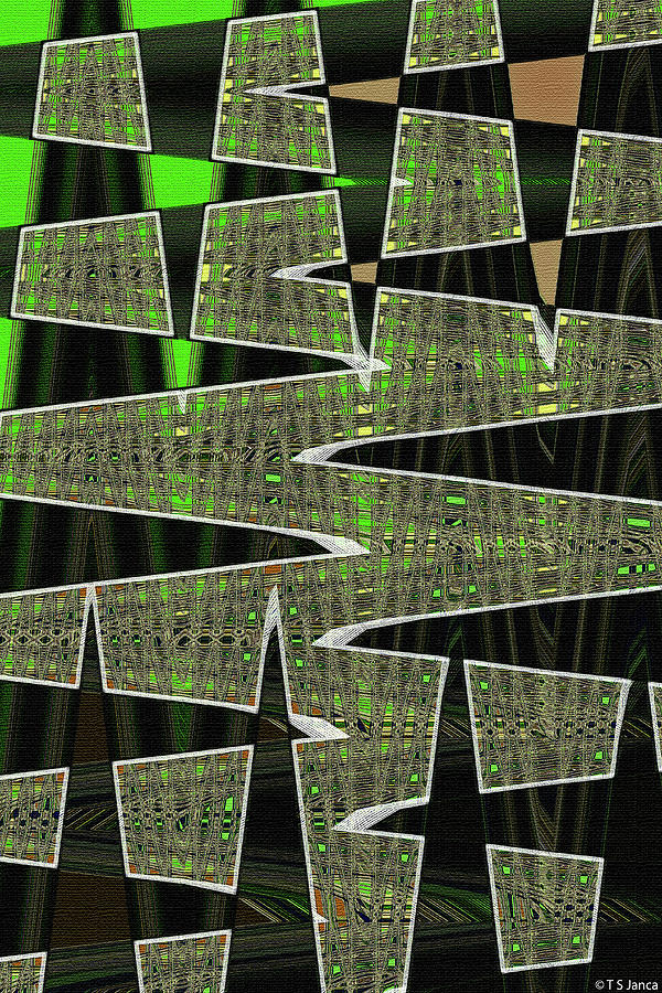 Janca Green Panel Abstract 3821e3a Digital Art by Tom Janca