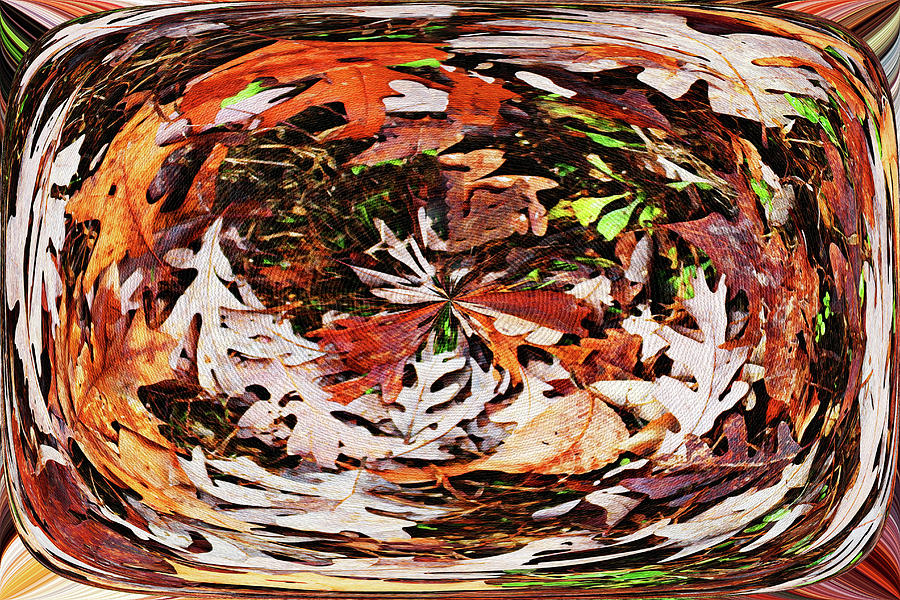 Janca Oak Leaves Panel Abstract 7175 Digital Art by Tom Janca
