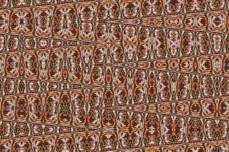 Janca Oak Leaves Panel Abstract 7175tsa2 Digital Art by Tom Janca