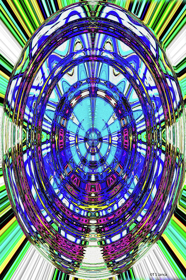 Janca Oval Blue Bridge Abstract Digital Art by Tom Janca