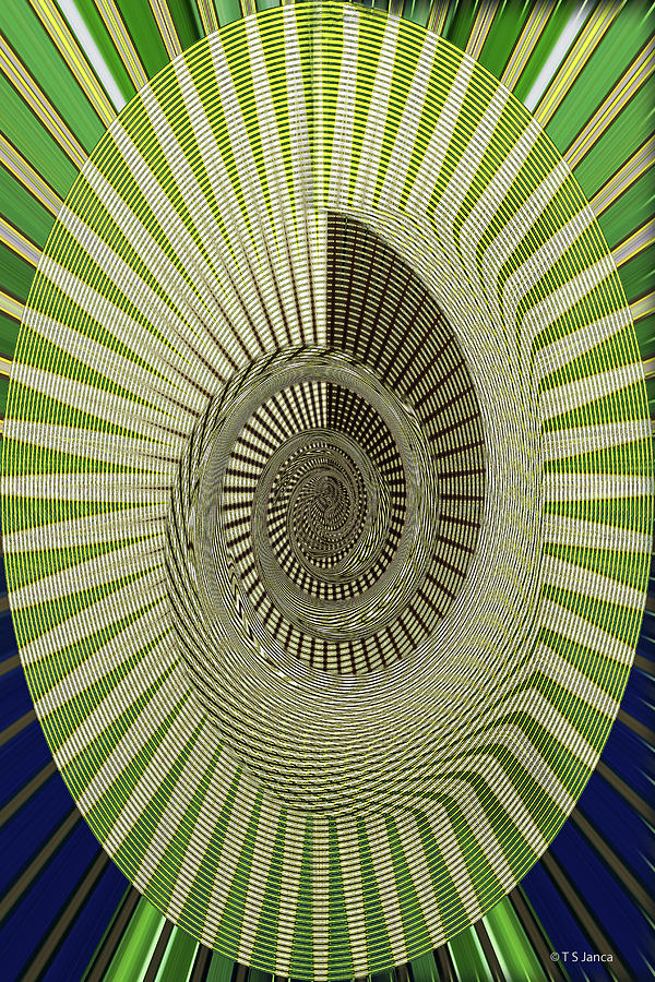 Janca Oval Green Abstract 3821e2 Digital Art by Tom Janca