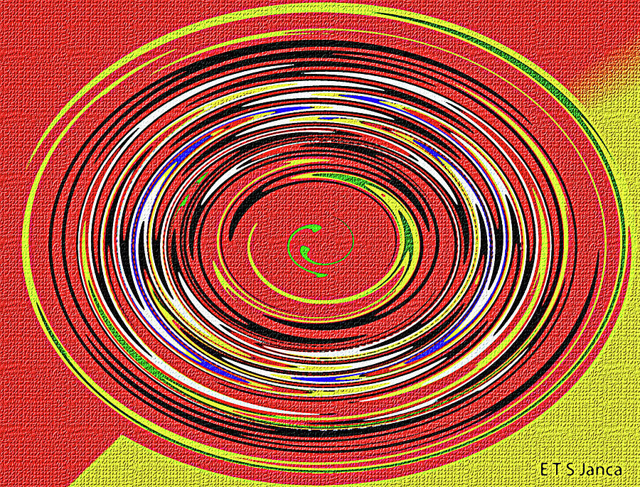 Janca Red Drawing Abstract 1123 e5st Digital Art by Tom Janca
