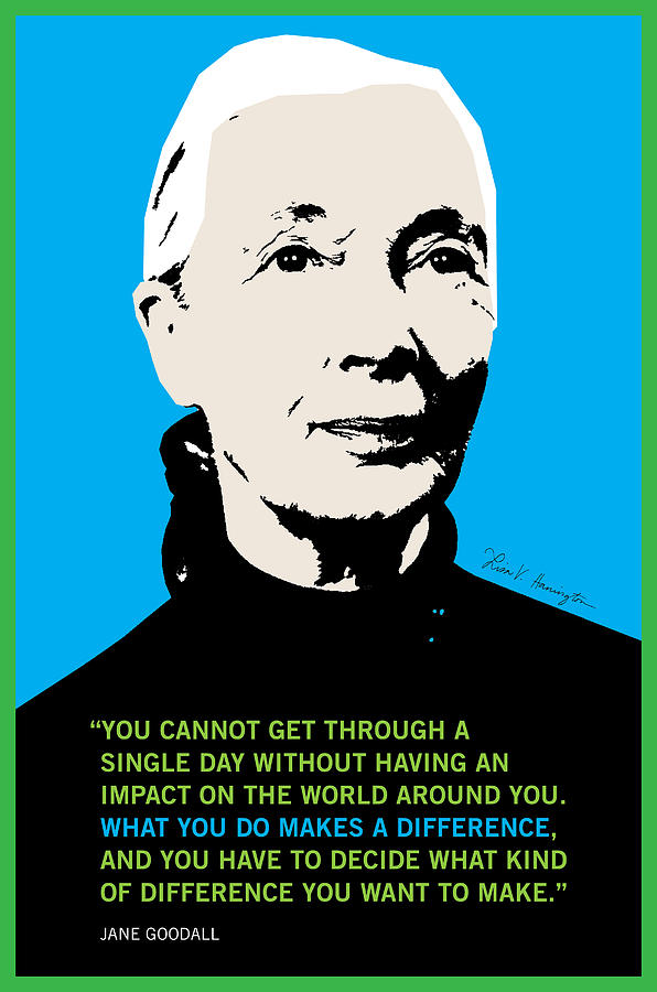 Jane Goodall Digital Art by Lisa Hanington