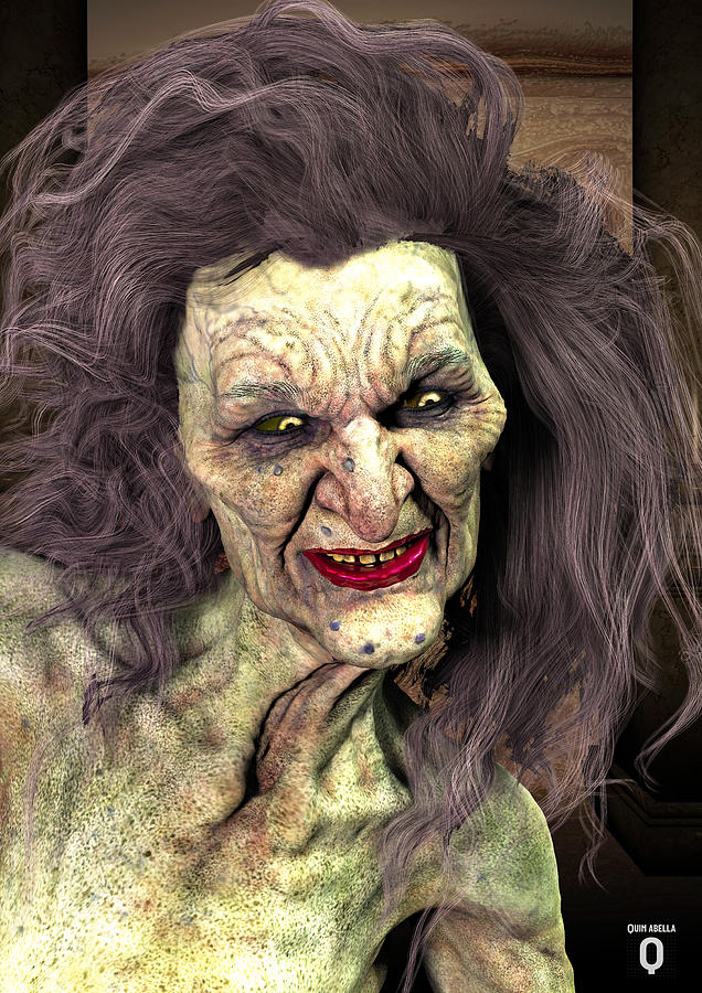 Halloween Digital Art - Jane green teeth by Joaquin Abella